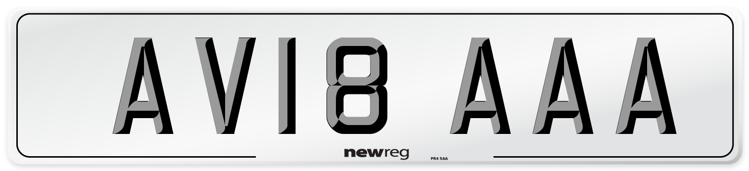 AV18 AAA Number Plate from New Reg